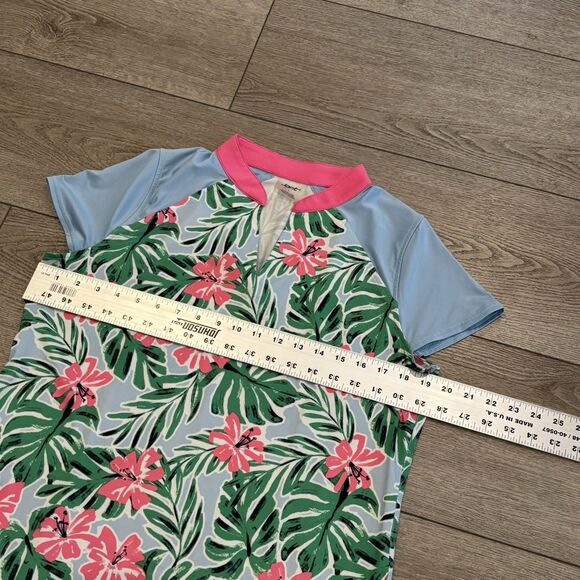 JOFIT Polo Women's Large Golf Shirt Floral Tropical Colorful Summer Pickleball - Picture 5 of 7